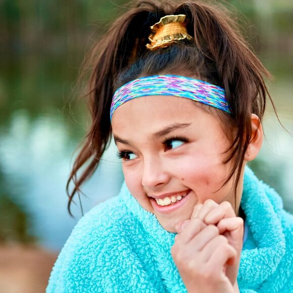 6 Tie Dye Headbands Girls Adjustable No Slip Sports Hair Accessories - Picture 2 of 9